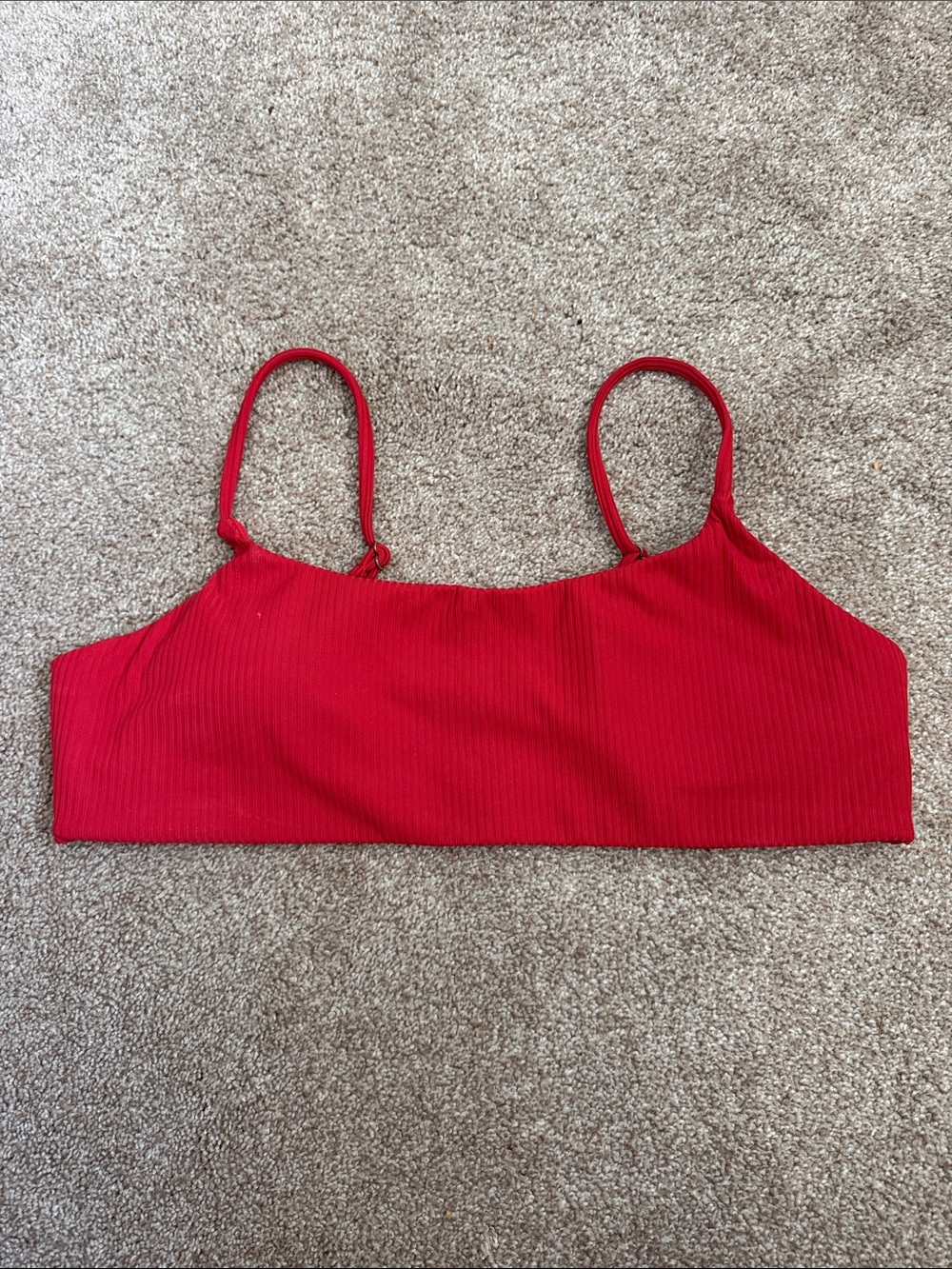 Andie the Maui Bikini Top Rib Flame Red NWT